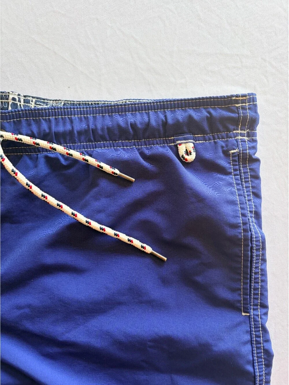 Lands’ End Men’s Swim Trunks Size M 32-34 Navy Blue Board Shorts Drawstring